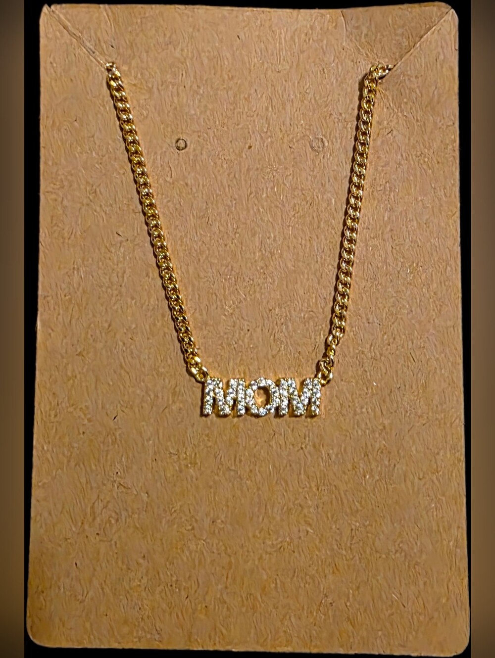'MOM' Crystal Pendant Necklace